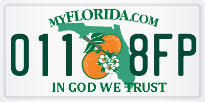 FL license plate 0118FP