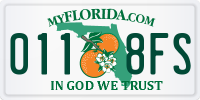 FL license plate 0118FS