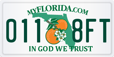 FL license plate 0118FT