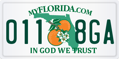 FL license plate 0118GA