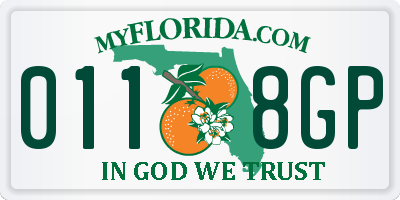 FL license plate 0118GP