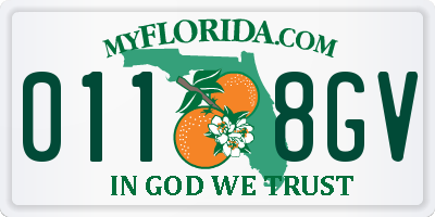 FL license plate 0118GV