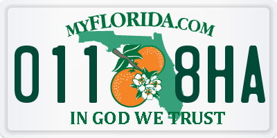 FL license plate 0118HA