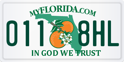 FL license plate 0118HL