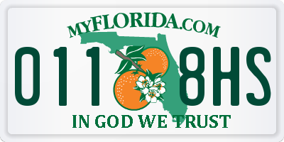 FL license plate 0118HS