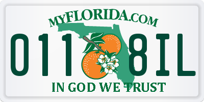 FL license plate 0118IL