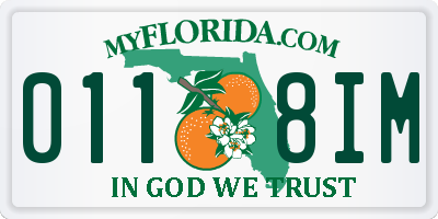 FL license plate 0118IM