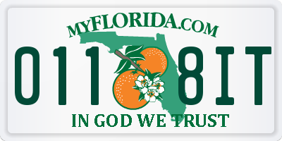 FL license plate 0118IT