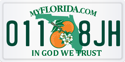 FL license plate 0118JH
