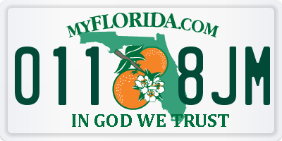 FL license plate 0118JM