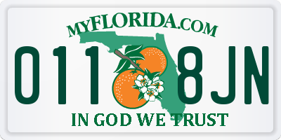 FL license plate 0118JN
