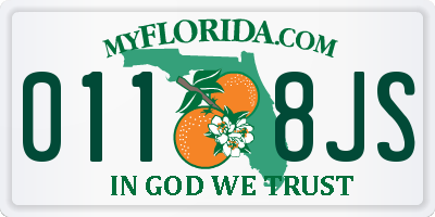 FL license plate 0118JS
