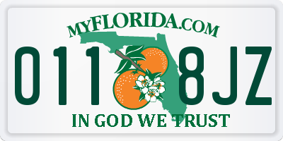 FL license plate 0118JZ