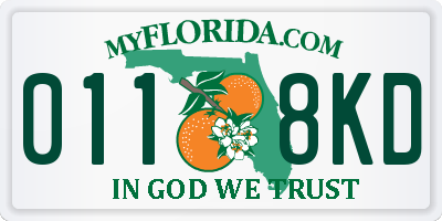 FL license plate 0118KD