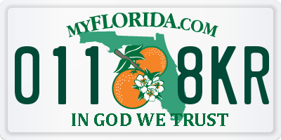 FL license plate 0118KR