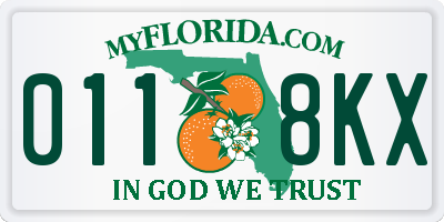 FL license plate 0118KX