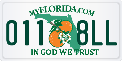 FL license plate 0118LL