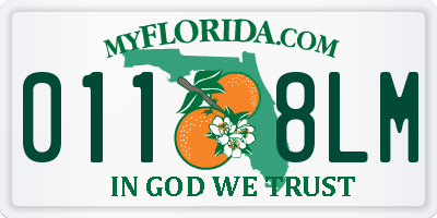 FL license plate 0118LM