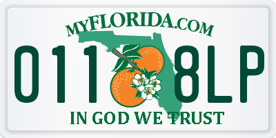 FL license plate 0118LP