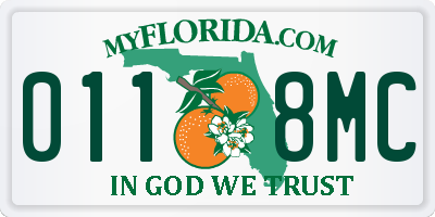 FL license plate 0118MC