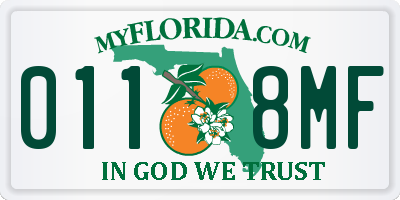 FL license plate 0118MF