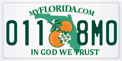 FL license plate 0118MO