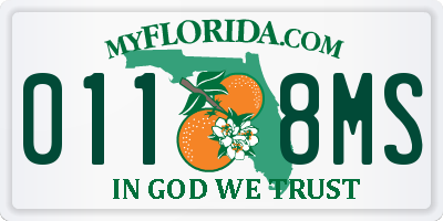 FL license plate 0118MS