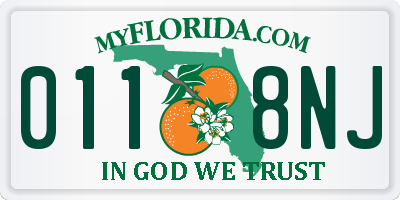 FL license plate 0118NJ