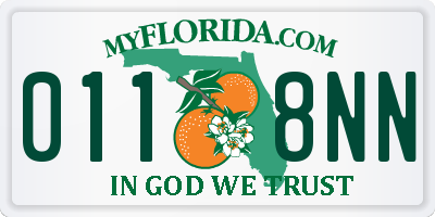 FL license plate 0118NN