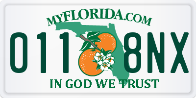 FL license plate 0118NX