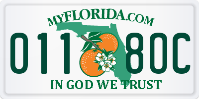 FL license plate 0118OC