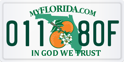 FL license plate 0118OF