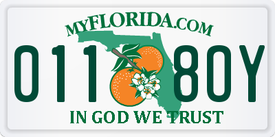 FL license plate 0118OY