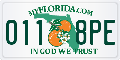 FL license plate 0118PE
