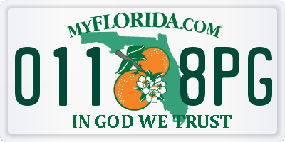 FL license plate 0118PG