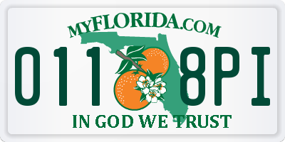 FL license plate 0118PI