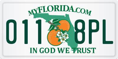 FL license plate 0118PL