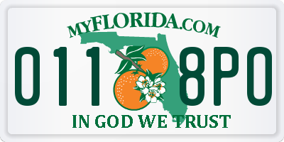 FL license plate 0118PO