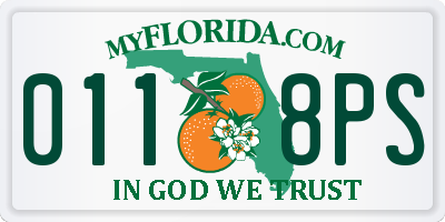 FL license plate 0118PS