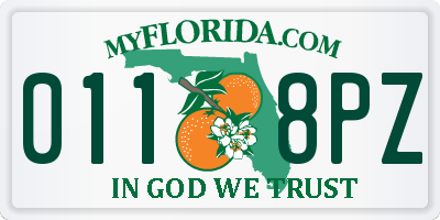 FL license plate 0118PZ