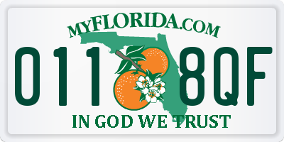 FL license plate 0118QF