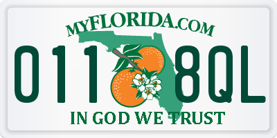 FL license plate 0118QL