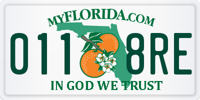 FL license plate 0118RE