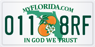 FL license plate 0118RF