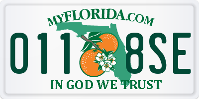 FL license plate 0118SE