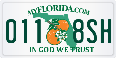 FL license plate 0118SH