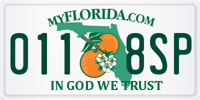 FL license plate 0118SP