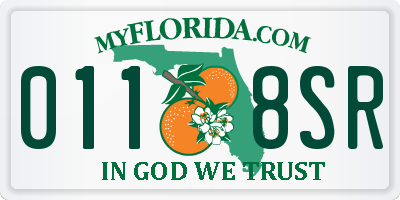 FL license plate 0118SR