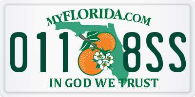 FL license plate 0118SS
