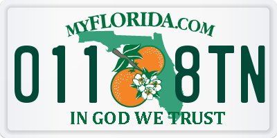 FL license plate 0118TN